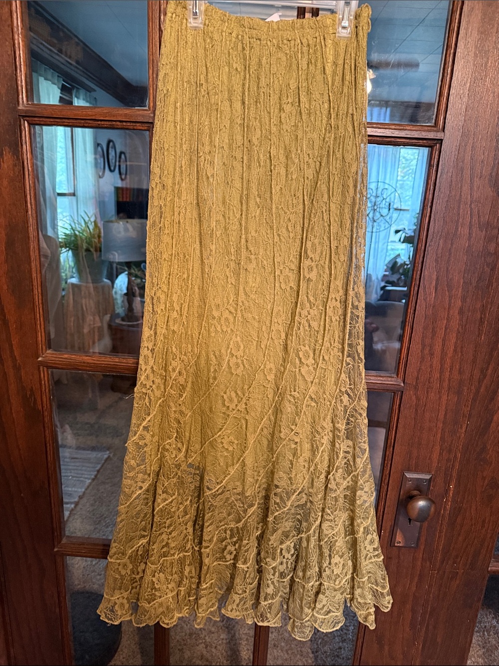 Etcetera Olive Lace Maxi Skirt